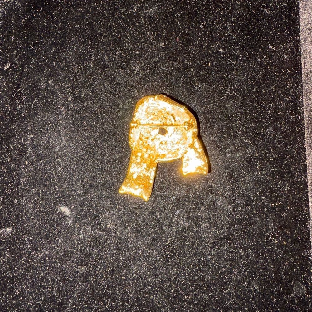 JBK Camrose & Kross Jackie Kennedy Ribbon Brooch Gold Tone Rhinestones Vintage - Picture 3 of 3